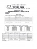 Informe: Experimento #8 Cambios Químicos