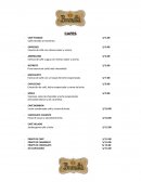 Una Lista de precios carta de cafe