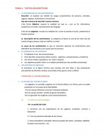 LA DESCRIPCION DE LOS SENTIMIENTOS- Textos descriptivos. Página 1