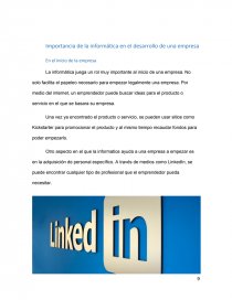 Cual es la Importancia de la informatica para el desarrollo de una empresa. Página 9
