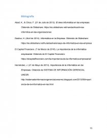 Cual es la Importancia de la informatica para el desarrollo de una empresa. Página 13