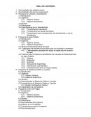Tabla de Contenido plan de saneamiento