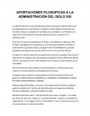 APORTACIONES FILOSOFICAS A LA ADMINISTRACIÓN DEL SIGLO XXI