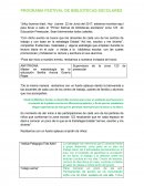 PROGRAMA FESTIVAL DE BIBLIOTECAS ESCOLARES