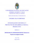 INVESTIGACION CIENTIFICA Y PROYECTOS DE DESARROLLO SOCIAL - PRODUCTIVO