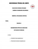 PRACTICA 1 RECONOCIMIENTO ÓPTICO DE CARACTERES EN PLACAS DE VEHICULOS