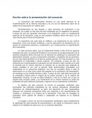 Formato de relatoria Escrito sobre la presentación del proyecto
