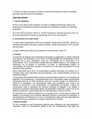 Análisis de datos secundarios: Revisar y proponer información de datos secundarios que sean relevantes para la investigación