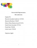 Mercadotecnia Equipo #3 Empresa: Apple