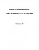 Analisis de la realidad nacional. Nueva Construcción De Identidades