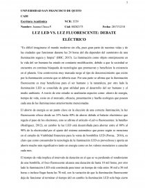 LUZ LED VS. LUZ FLUORESCENTE: DEBATE ELÉCTRICO. Página 1