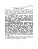 Ensayo “El coronel no tiene quien le escriba” de Gabriel García Márquez