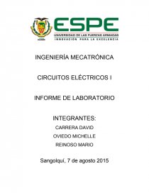 Informe N 7 Circuitos ELEMENTOS PASIVOS EN CIRCUITOS DE AC Y DC ESTABLE. Página 1