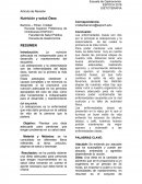 La nutrición adecuada es indispensable para el desarrollo y mantenimiento del esqueleto