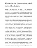 Effective Learning Environments