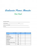 Examen primer bimestre Evaluación Primer Bimestre