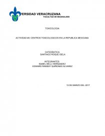 CENTROS TOXICOLOGICOS EN LA REPUBLICA MEXICANA. Página 1