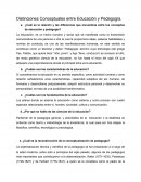 Distinciones Conceptuales entre Educación y Pedagogía