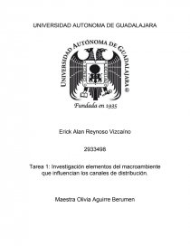 Tarea 1: Investigación elementos del macroambiente que influencian los canales de distribución.. Página 1