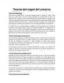 Teorías del origen del universo Teoría del Big Bang