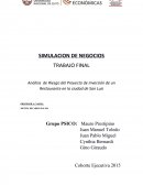 Análisis de Riesgo del Proyecto de Inversión de un Restaurante en la ciudad de San Luis