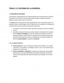 EL ENTORNO DE LA EMPRESA. 1. DEFINICIÓN DEL ENTORNO.