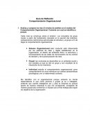 Guía de Reflexión Comportamiento Organizacional