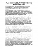 EL NUEVO PLAN SEXENAL DEL PARTIDO NACIONAL REVOLUCIONARIO
