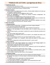 Ideal Maduro falda Las lágrimas de Shiva. Cuestionario - Prácticas o problemas - zemari