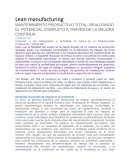 MANTENIMIENTO PRODUCTIVO TOTAL: REALIZANDO EL POTENCIAL COMPLETO A TRAVES DE LA MEJORA CONTINUA