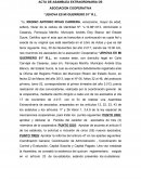 ACTA DE ASAMBLEA EXTRAORDINARIA DE ASOCIACION COOPERATIVA
