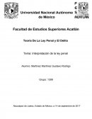 Teoría De La Ley Penal y El Delito Interpretacion de la ley penal