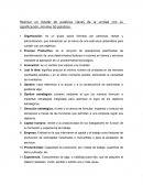 Listado de palabras claves de la unidad con su significación