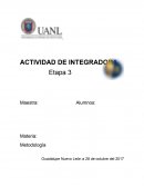 Como es la Actividad integradora metodología etapa 3
