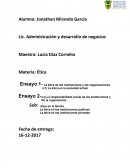 Ensayo 1- La ética de las instituciones y las organizaciones