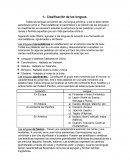 Resumen de Etimologías 4 Semestre Etapa 1 Clasificación de las lenguas