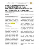 HUERTO URBANO VERTICAL DE BOTELLAS PLÁSTICAS PARA IMPLEMENTAR RIEGO POR GOTEO EN LA PRODUCCIÓN DE HORTALIZAS