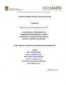 LA GESTIÓN DE LA REFLEXIÓN EN LA FORMACIÓN DE DOCENTES EN LA ENSAZ. ENCUENTROS Y DESENCUENTROS DESDE EL USO DE LA PREGUNTA DE SENTIDO.