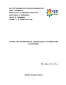 INFORME FINAL DE PRE-PRÁCTICA DE BACHILLERATO CON ORIENTACIÓN EN ENFERMERÍA