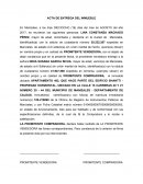 Acta de entrega y recepción de inmueble