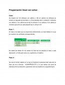 Programación lineal con solver.