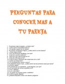 PREGUNTAS PARA CONOCER MAS A TU PAREJA
