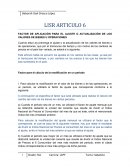 FACTOR DE APLICACIÓN PARA EL AJUSTE O ACTUALIZACIÓN DE LOS VALORES DE BIENES U OPERACIONES