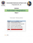 Actividad Integradora Etapa 3 Tema original: “Historias poéticas”