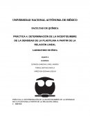 PRÁCTICA 4. DETERMINACIÓN DE LA INCERTIDUMBRE DE LA DENSIDAD DE LA PLASTILINA A PARTIR DE LA RELACIÓN LINEAL