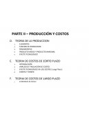 PARTE II – PRODUCCIÓN Y COSTOS