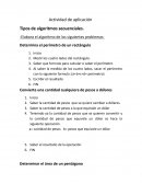 Actividad de aplicación. Tipos de algoritmos secuenciales