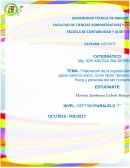 Valoración y regulación de la ingesta alimenticia y balance energético, como factores decisivos en la salud física y personal del ser humano