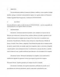 PROCEDIMIENTO DE CONTROL DE DOCUMENTOS Y REGISTROS. Página 1
