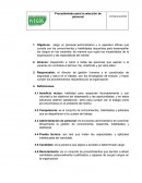 Procediiento para seleccion.